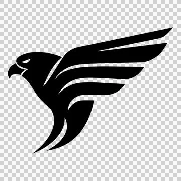 Sleek vector eagle icon with transparent background. Stock Illustration