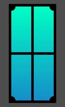 A sleek vector graphic showcases a modern window design with a vibrant turq.. Stock Illustration