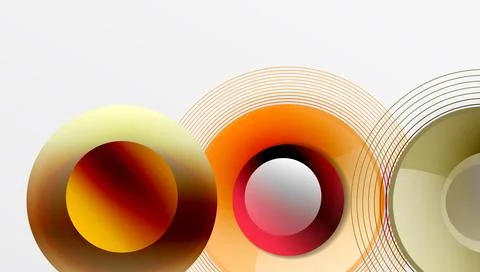 Sleek vector with overlapping circles in vibrant colors and smooth gradients Stock Illustration