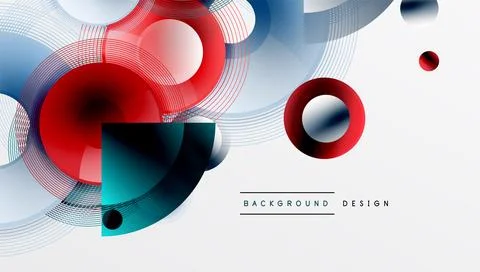 Sleek vector with overlapping circles in vibrant colors and smooth gradients Stock Illustration