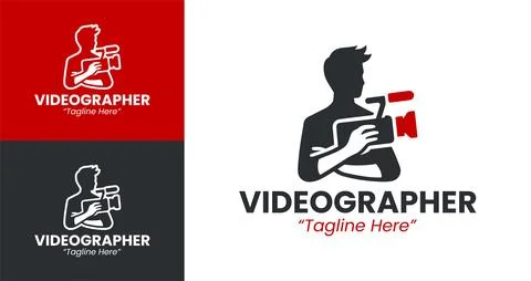 Sleek Videographer Logo Design 스톡 일러스트