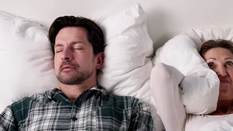 Sleep Apnea Affects Relationship: Couple Struggles Stock Footage 326167164