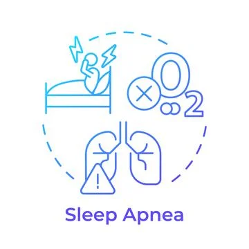 Sleep apnea blue gradient concept icon Stock Illustration