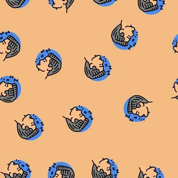 Sleep apnea man disease vector seamless pattern Stock Illustration