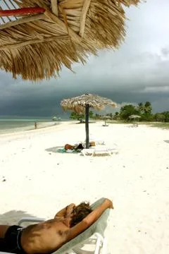 Sleep on the beach Stock Photos