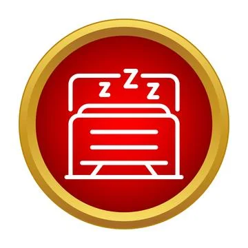 Sleep bed icon representing rest and relaxation Stock Illustration