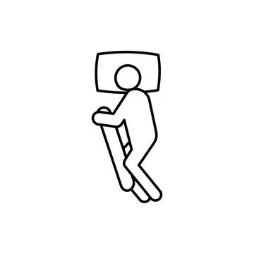 Sleep bed man sleeping vertical icon. Element of sleep pose icon Stockillustratie