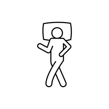 Sleep bed man sleeping vertical icon. Element of sleep pose icon Stockillustratie