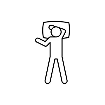 Sleep bed man sleeping vertical icon. Element of sleep pose icon Stock Illustration