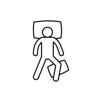 Sleep bed man sleeping vertical icon. Element of sleep pose icon Stockillustratie