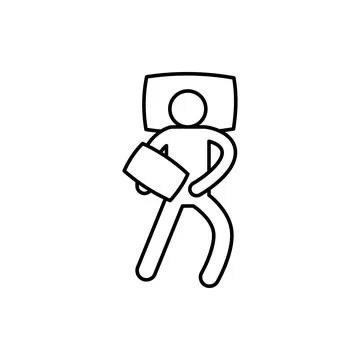 Sleep bed man sleeping vertical icon. Element of sleep pose icon Stock Illustration