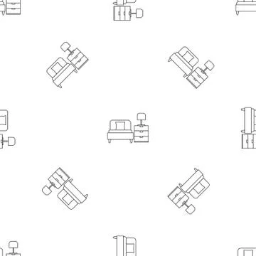 Sleep bed room pattern seamless vector Stockillustratie