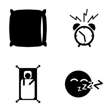 Sleep bedtime routine elements icons collection Stock Illustration