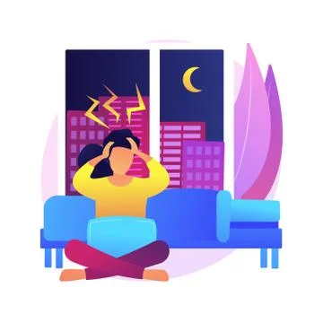 Sleep behavior disorder abstract concept vector illustration. 스톡 일러스트