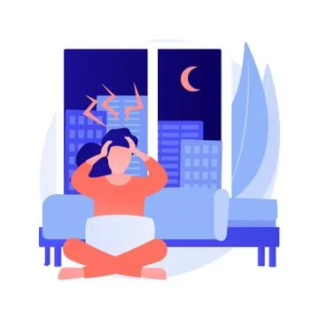Sleep behavior disorder abstract concept vector illustration. 스톡 일러스트