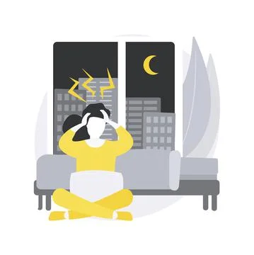 Sleep behavior disorder abstract concept vector illustration. Stock Illustration