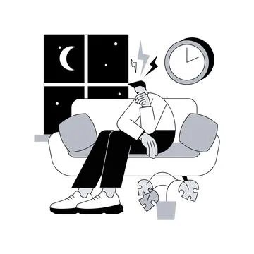 Sleep behavior disorder abstract concept vector illustration. Stock Illustration