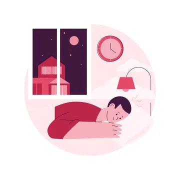 Sleep behavior disorder abstract concept vector illustration. Stock Illustration