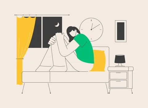 Sleep behavior disorder abstract concept vector illustration. Illustrazione stock
