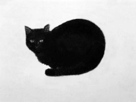 Sleep black cat Stock Illustration