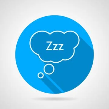 Sleep bubble flat round vector icon Stock Illustration