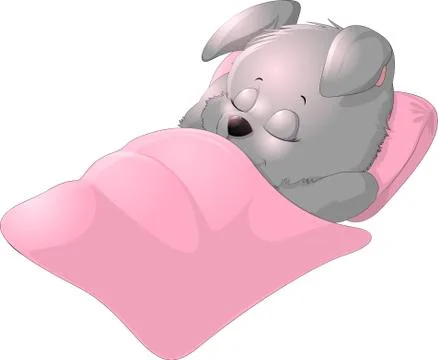 Sleep bunny on a white background 스톡 일러스트