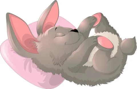 Sleep bunny on a white background Stock Illustration