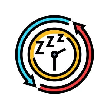 Sleep changes adolescence puberty color icon vector illustration 스톡 일러스트