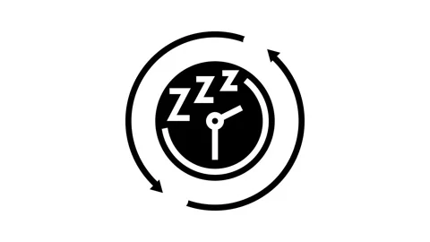 Sleep changes adolescence puberty glyph icon animation Stock Footage 326140692