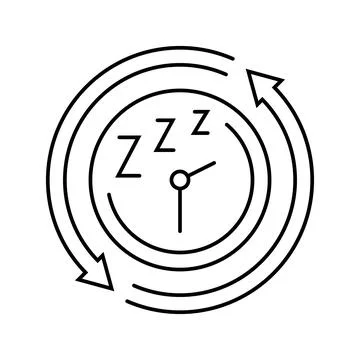 Sleep changes adolescence puberty line icon vector illustration Stock Illustration