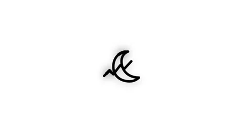 Sleep Circadian Tracker Line Icon Animation Loop White Background Stock Footage 341540649
