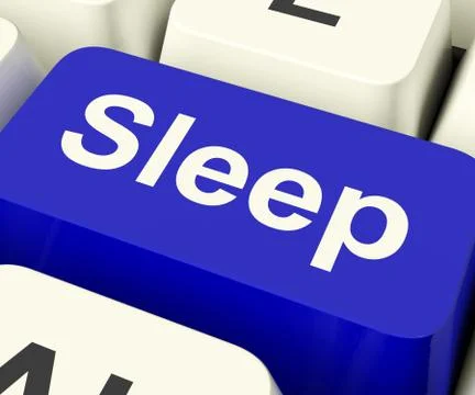 Sleep computer key showing insomnia or sleeping disorders online Stockillustratie