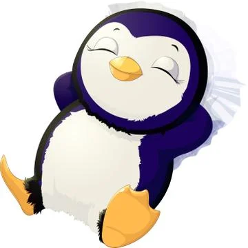 Sleep cute penguin Stock Illustration