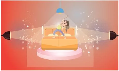 Sleep dance with exercise Stock Illustration