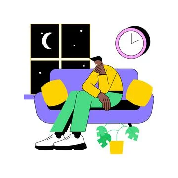 Sleep deprivation abstract concept vector illustration. Stockillustratie