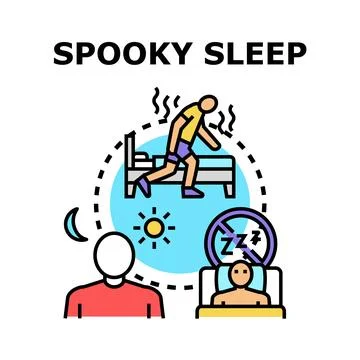 Sleep disorder symptoms causing restless night problems Ilustración de archivo