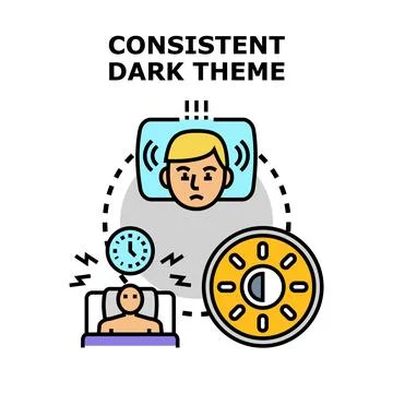 Sleep disturbance due to consistent dark mode theme Stock Illustration