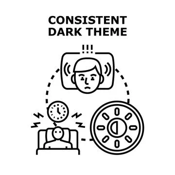 Sleep disturbance due to consistent dark mode theme Stock Illustration