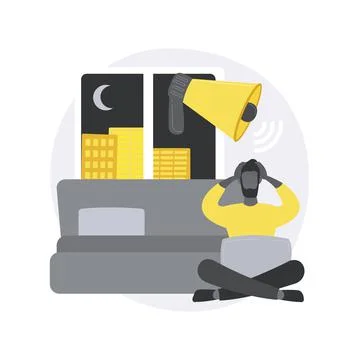 Sleep disturbances abstract concept vector illustration. Stock Illustration