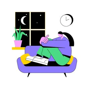 Sleep disturbances abstract concept vector illustration. Stock Illustration