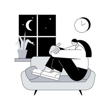 Sleep disturbances abstract concept vector illustration. Stock Illustration