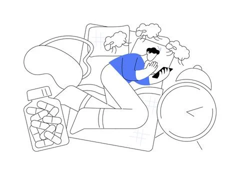 Sleep disturbances abstract concept vector illustration. Stock Illustration