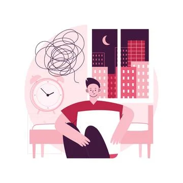 Sleep disturbances abstract concept vector illustration. Stock Illustration