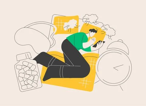 Sleep disturbances abstract concept vector illustration. Stock Illustration
