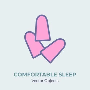 Sleep earplugs vector isolated. Comfortable sleep illustration item vector, good Stock Illustration