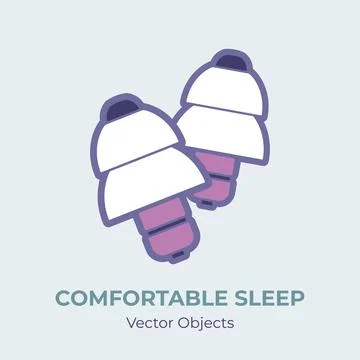 Sleep earplugs vector isolated. Comfortable sleep illustration item vector, good Stock Illustration