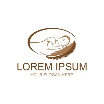 Sleep on feather logo Stock Illustration