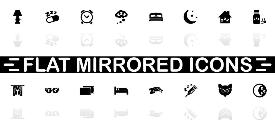 Sleep - Flat Vector Icons Stock Illustration