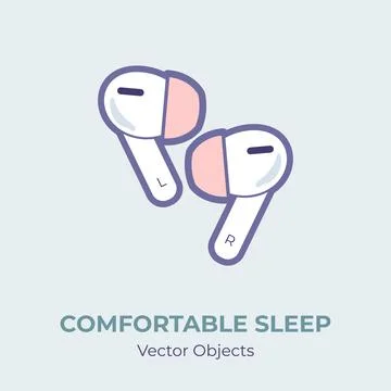 Sleep headphones vector isolated. Comfortable sleep illustration item vector Stock Illustration