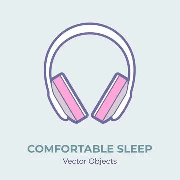 Sleep headphones vector isolated. Comfortable sleep illustration item vector Stock Illustration